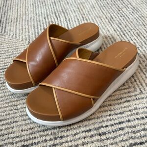 Cole Haan 2.Zerogrand Leather Criss Cross Strap Sandals Women’s 8B Brown